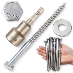 Xrfoiniu Lag Screws 304 Stainless Steel Hex Head Bolts-0
