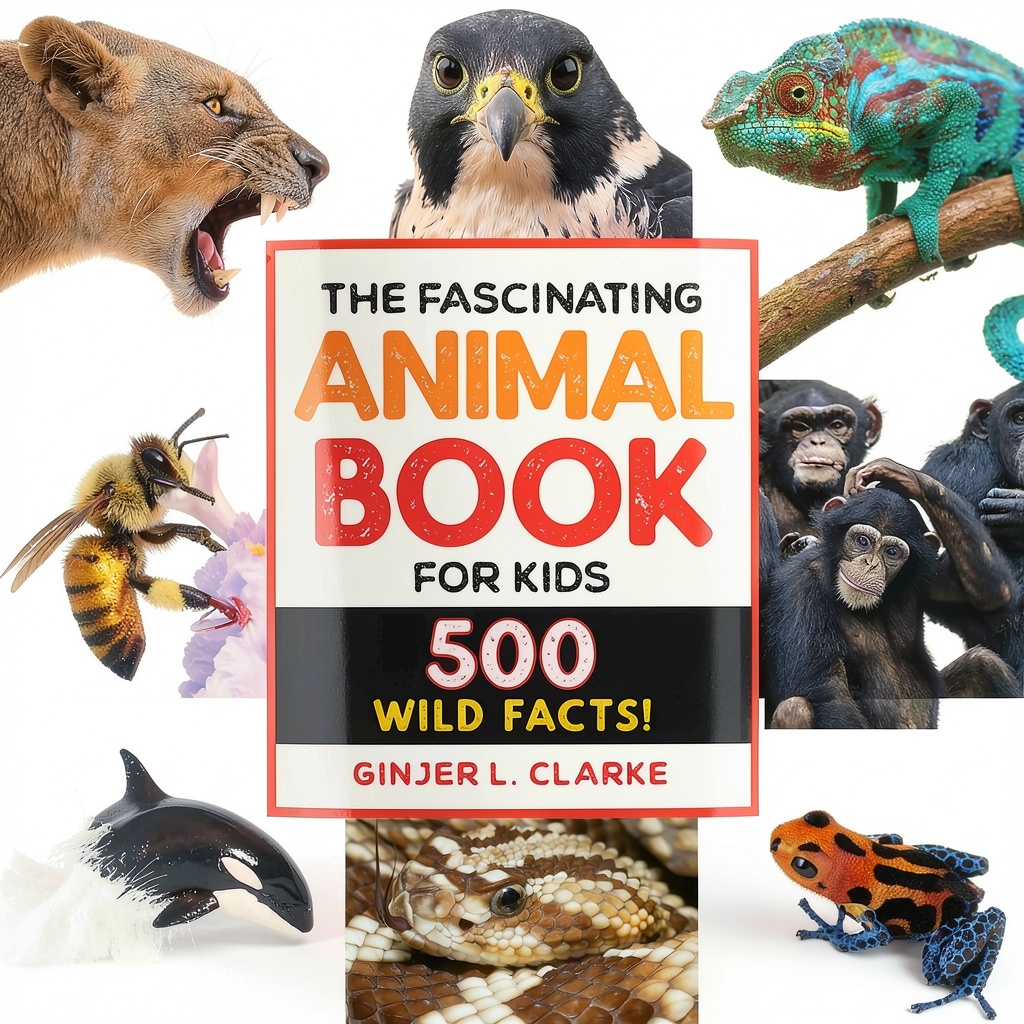 Children reading the Fascinating Facts zoology book with colorful animal illustrations