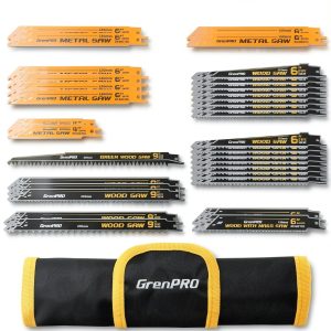 Reciprocating Saw Blade Set GrenPRO 34 Piece with Organizer Pouch-0