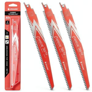 EZARC Carbide Reciprocating Saw Blade 9" 6 TPI for Wood & Metal-0