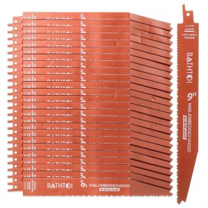25 Pack 9 Inch 6/12 Tpi Reciprocating Saw Blades for Wood and Nail-Embedded Wood Cutting, Bi-Metal Sawzall Blades with 8% Cobalt for Longer Life and Faster Cutting Speed-0