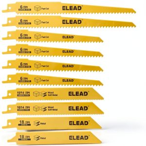 Reciprocating Saw Blade Set ELEAD 10-Piece Bi-Metal Cutting Blades-0