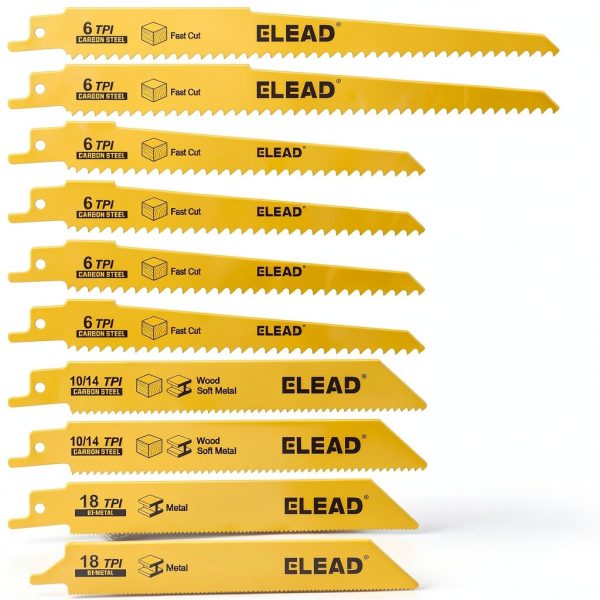 Reciprocating Saw Blade Set ELEAD 10-Piece Bi-Metal Cutting Blades-0